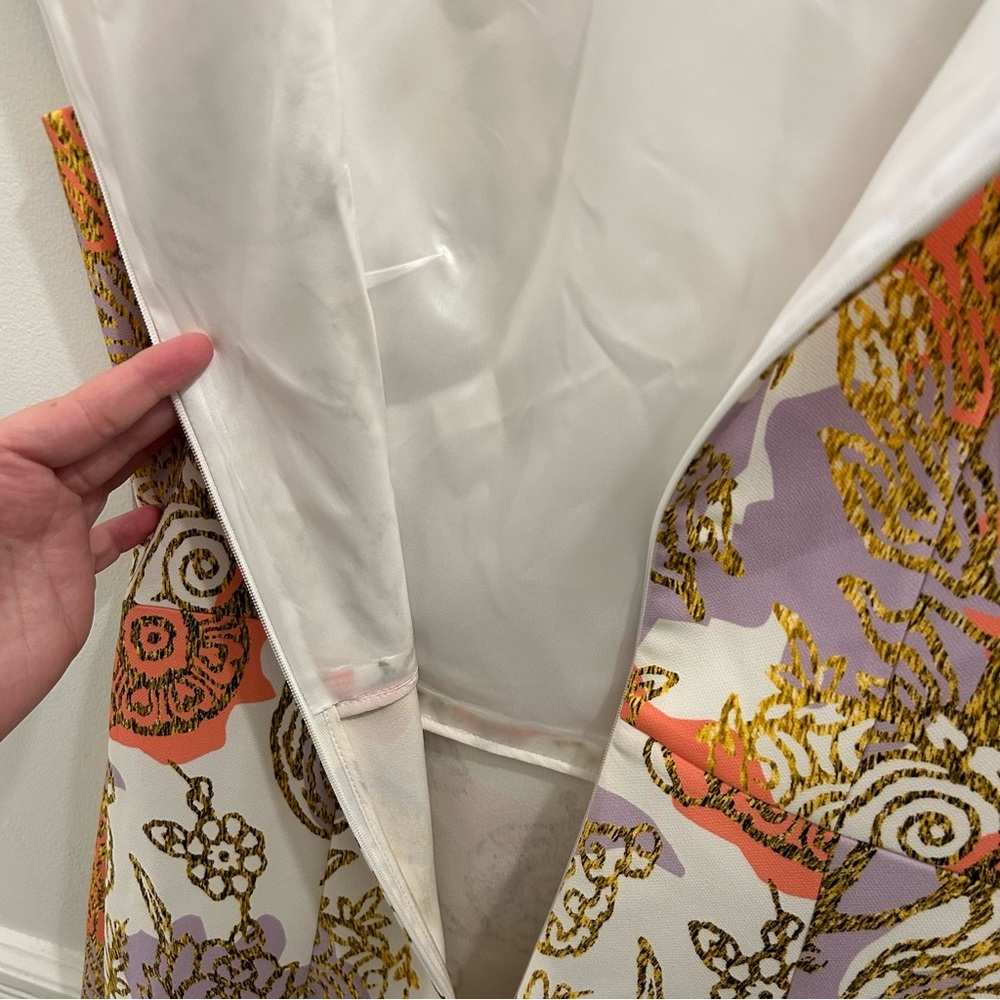Peter Pilotto Cady Dress 8 white orange purple gold floral - Picture 9 of 13